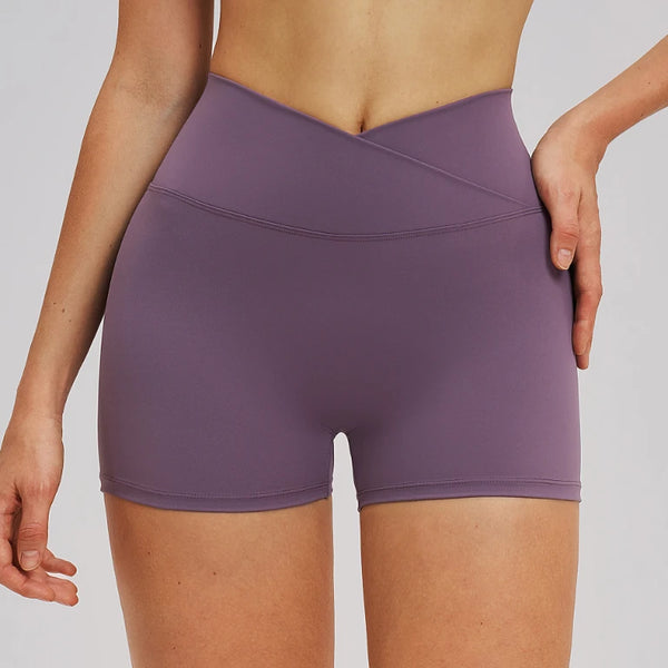 SPARK Women's Crossover Waist Yoga Shorts ZC5544