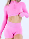 SPARK Half-Zip Yoga Fitness Long Sleeve Cropped Top OD7868