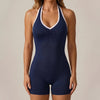 SPARK Seamless Women’s Sexy V Neck Contrast Color Yoga Jumpsuit YB2694