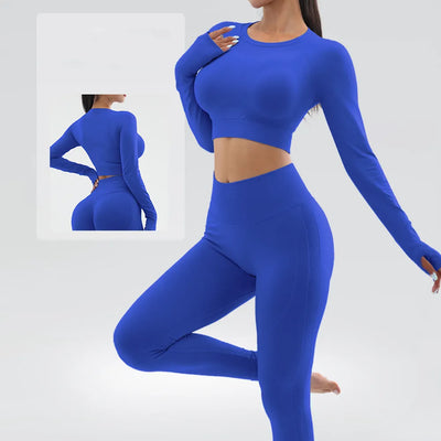 SPARK Seamless Long Sleeve Yoga Fitness Two Piece Set YB1870