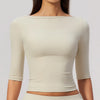 SPARK Women's Fitted Boat Neck Workout Shirt ZC8793