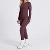 SPARK Women's Seamless Long Sleeve Open Back Yoga Jumpsuit RXW3003