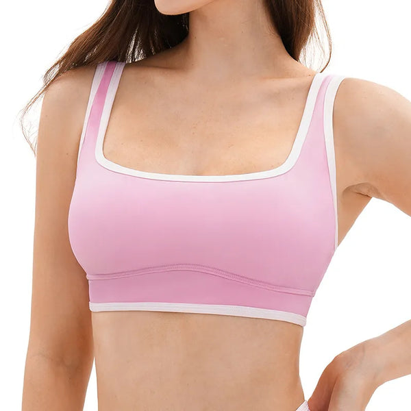 SPARK Color Block Back Double Shoulder Strap Yoga Fitness Bra ZC9528