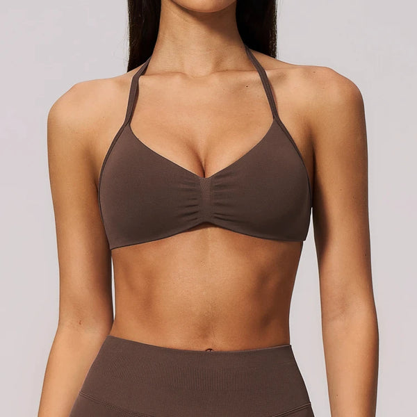 SPARK Women's Seamless Halter Push-up Yoga Sports Bra ZC4535