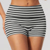 SPARK Women's Striped Fold-Over Waist Yoga Shorts ZC4556