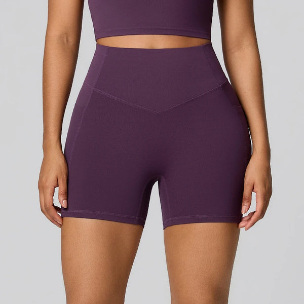 SPARK Women's High Waist Shaping Yoga Shorts with Pocket FYD247