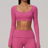 SPARK Women's U-Neck Long-Sleeve Crop Yoga Top ZC9599