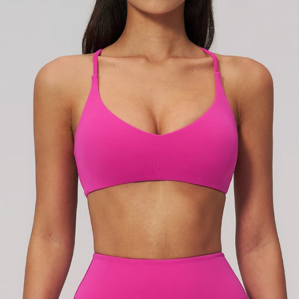 SPARK Cross-Back Spaghetti Straps Yoga Fitness Bra ZC3091-2