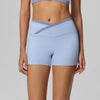 SPARK Contrast Color Crossover Waist Yoga Shorts CT2190