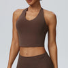 SPARK Women's Halter Neck Yoga Tank Top Open Back YEL62125