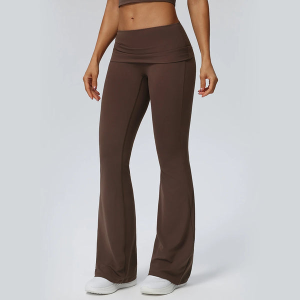 SPARK Women's Fold-over Yoga Flared Pants YEL62327