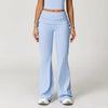 SPARK Folded Waist Yoga Flared Pants with Drawstring ZC3055