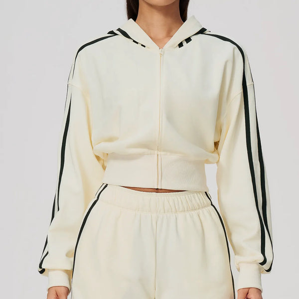 SPARK Women’s Color Block Cropped Hooded Jacket | Thick Warm Athletic & Casual Jacket ZC3005