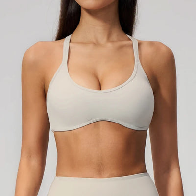 SPARK Women's Shockproof U-Neck Cross Back Yoga Sports Bra ZC5560