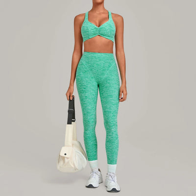 SPARK Ruched Sports Bra & High-Waisted Workout Set TF9291