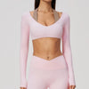 Spark Women's 2-in-1 Halter Long Sleeve Yoga Crop Top ZC2588