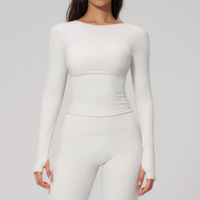 SPARK Summer Buttery-Soft Brushed Yoga Fitness Long Sleeve Yoga Top ZC2551