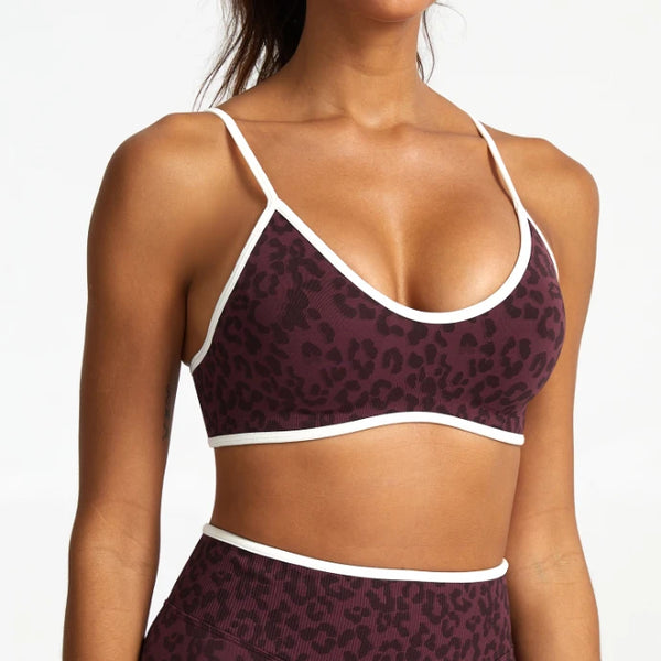 SPARK Seamless Leopard-print Yoga Fitness Bra RXW3006-2
