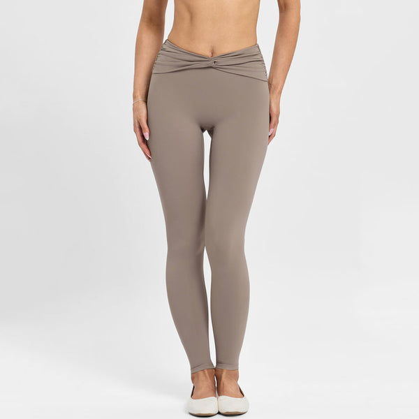 SPARK Shirred Waist Tummy Control Yoga Pants for Women FNK26071