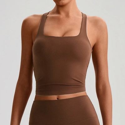 SPARK Women’s Square Neck Racerback Yoga Fitness Tank Top LQ2208