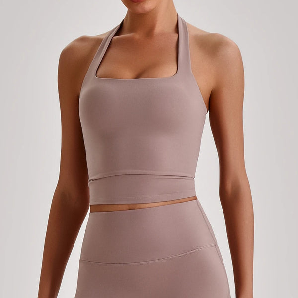 SPARK Women's Naked-Feel Halter Backless Yoga Tank Top LQ4150