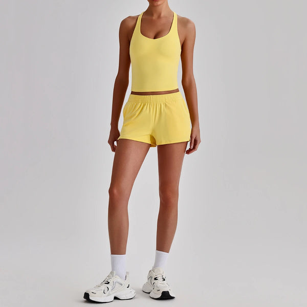 SPARK Women's Racerback Tank Top&Quick Dry Shorts 2 Piece Yoga Set LQ4123