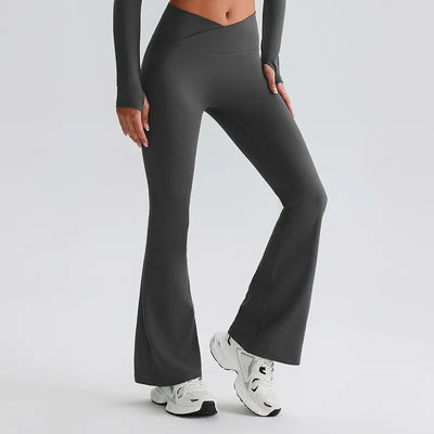 SPARK V Cut Waist Yoga Flared Pants LQ8007