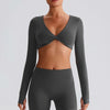 SPARK Twist Deep V Workout Cropped Top LQ8019