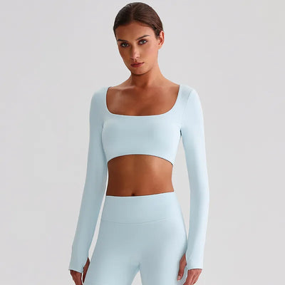 SPARK Recycled Square Neck Yoga Crop Top LQ8026