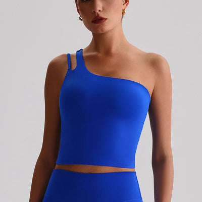 SPARK One-Shoulder Yoga Crop Tank Top LQ8029