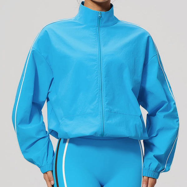 SPARK Women’s Color-Block Stand-Collar Zip-Up Jacket ZC3616-1