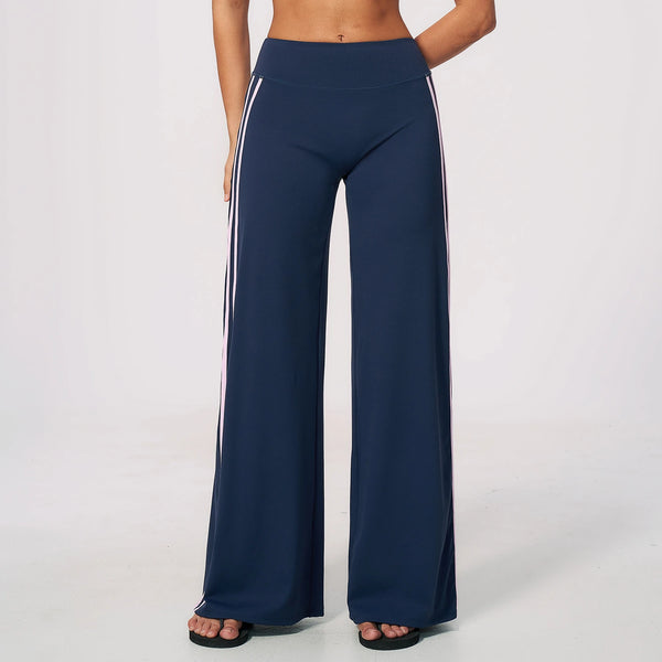 SPARK Women's Contrast Color Wide Leg Yoga Pants ZC3588
