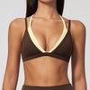 SPARK Women's Double-layer Fake Two-piece Color-Blocking Yoga Bra ZC6116