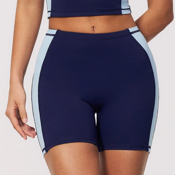 SPARK High Waist Color Block Peach Lift Butt Yoga Shorts ZC2567