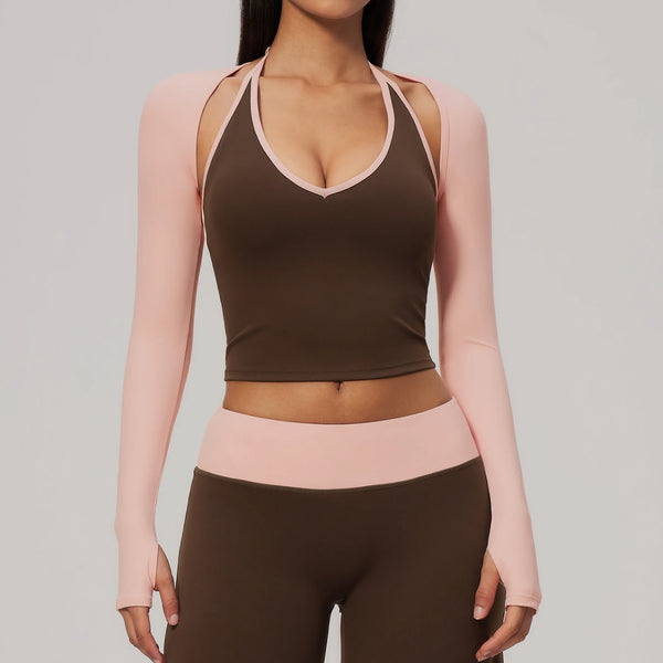 SPARK New Long-Sleeve Crop Athletic Yoga Shrug ZC9639