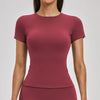 SPARK Normal Crew Neck Slim Yoga Short Sleeve Top ZC2546