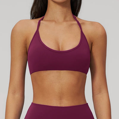 SPARK Women's Buttery-Soft U-shaped Halter Yoga Fitness Bra ZC2551