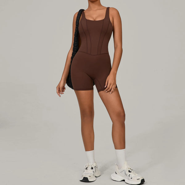 SPARK Quick-dry One-piece Workout Bodysuit with Adjustable Straps TF1410