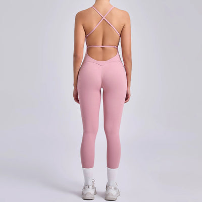 SPARK Adjustable Strap One-piece Yoga Fitness Jumpsuit TF95856