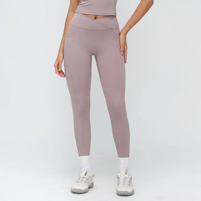 SPARK Cross High Waist Yoga Pants With Pockets For Women ZC2030