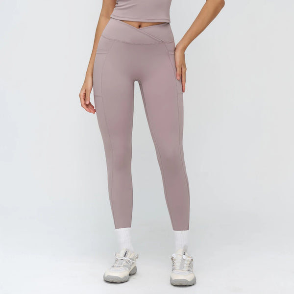 SPARK Cross High Waist Yoga Pants With Pockets For Women ZC2030