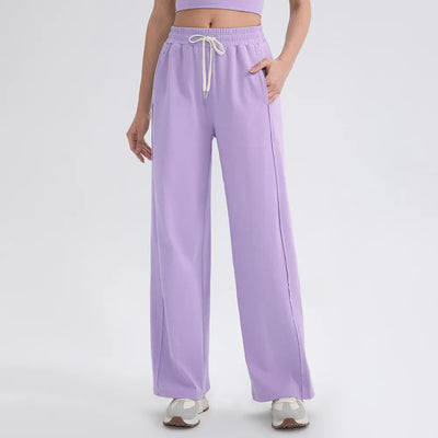 SPARK Drawstring Straight Leisure Sweat Pants YEL52316