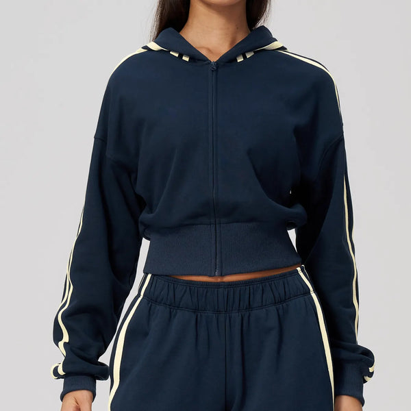 SPARK Women’s Color Block Cropped Hooded Jacket | Thick Warm Athletic & Casual Jacket ZC3005