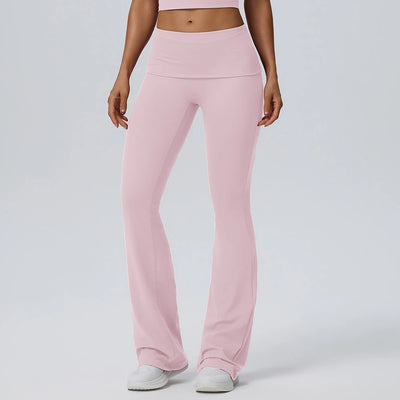 SPARK Women's Fold-over Yoga Flared Pants YEL62327