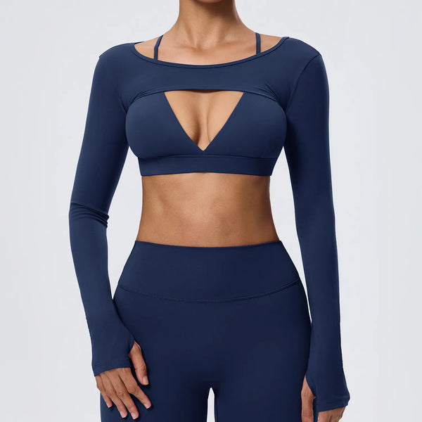 SPARK Women's Naked-Feel Brushed Long Sleeve Yoga Cover-Up Top YEL62538