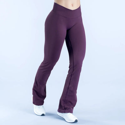 SPARK Seamless Cross-Waist Yoga Pants with Flared Legs RXW3016
