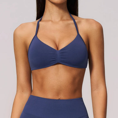 SPARK Women's Seamless Halter Push-up Yoga Sports Bra ZC4535