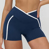 SPARK Contrasting Color Cross Waist Yoga Shorts ZC9528