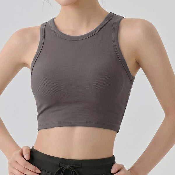 SPARK Women's Ribbed High Neck Yoga Vest DS116245
