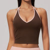 SPARK Color-block V-neck Halter Yoga Tank Top ZC9639